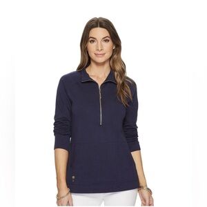 Lilly Pulitzer Skipper Solid Popover Navy Blue Size Small